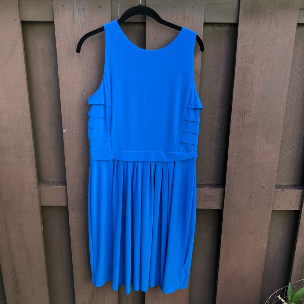 Blue sleeveless Ralph Lauren drape dress size 12